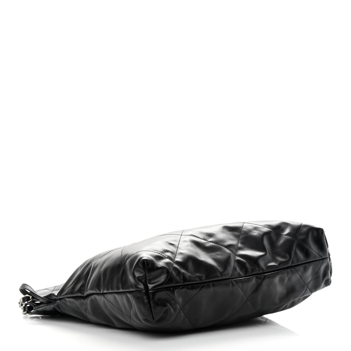 Shiny Calfskin Quilted Small Chanel 22 Black