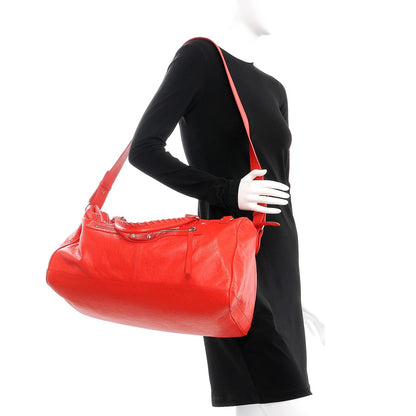 Balenciaga Agneau Classic Hardware Small Squash Duffel Bag Rouge Braise 2 of 8