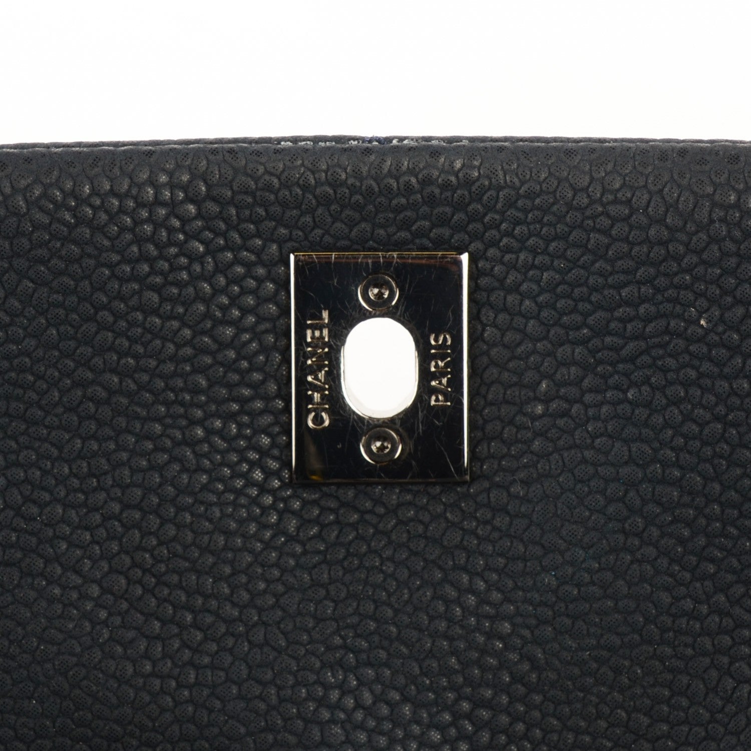 Chanel Iridescent Caviar Quilted Medium Lady Pearly Flap Navy Blue 8 of 8