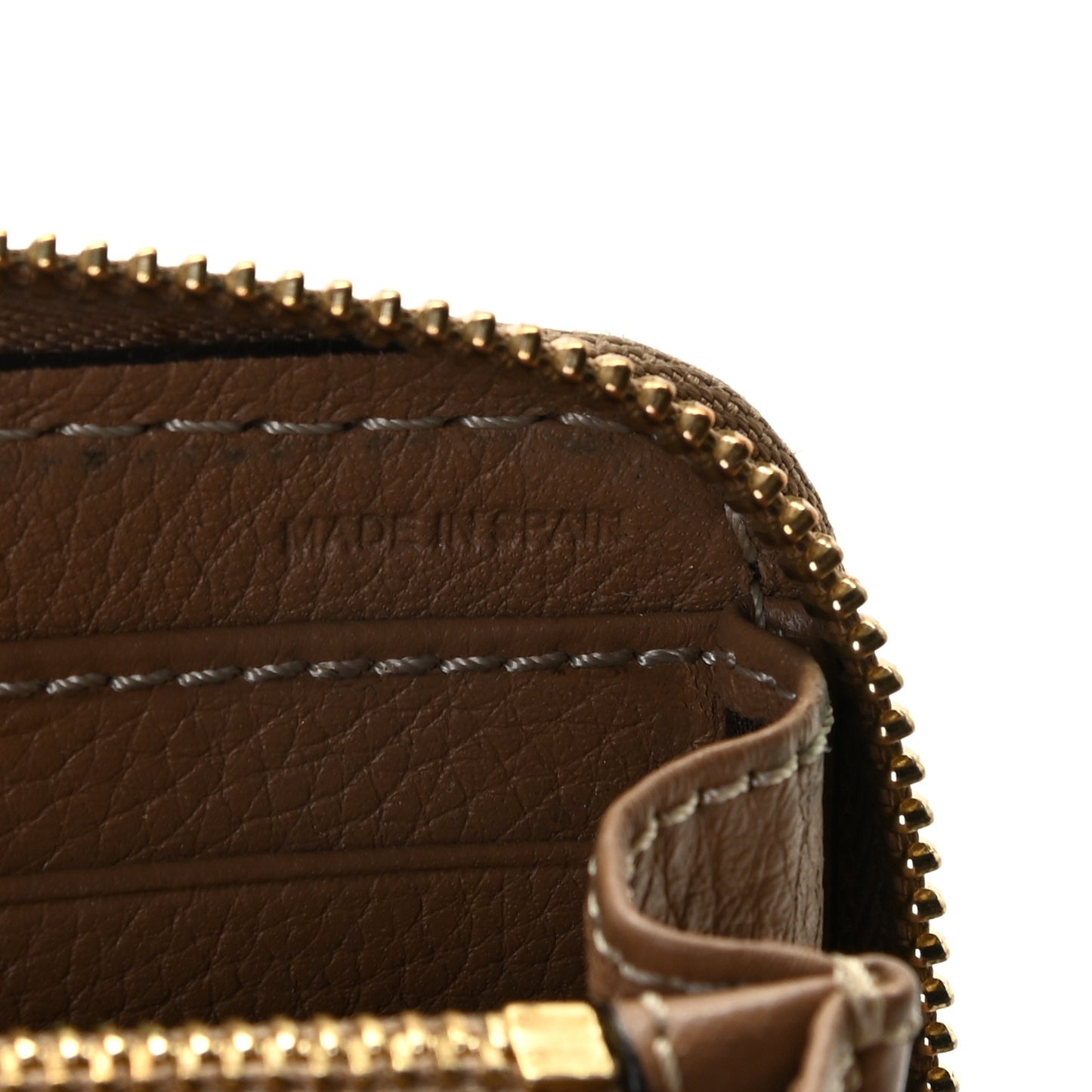 Grained Calfskin Marcie Long Zip Around Wallet Nut