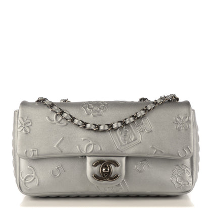 Chanel Metallic Lambskin Symbols Medium Single Flap Silver 1 of 8