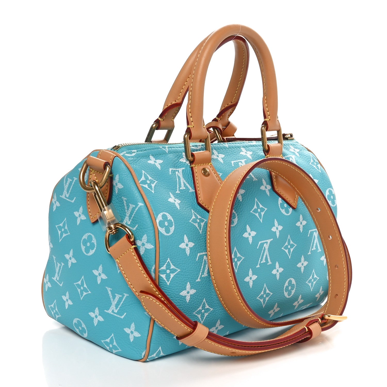 Louis Vuitton Calfskin Monogram Speedy P9 Bandouliere 25 Turquoise 4 of 12
