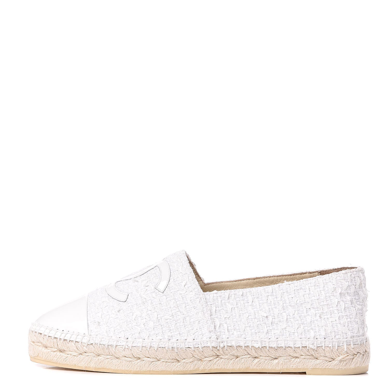 Chanel Tweed Patent CC Espadrilles 42 White 1 of 11