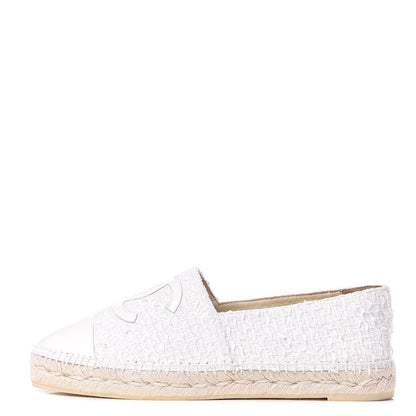 Chanel Tweed Patent CC Espadrilles 42 White 1 of 11