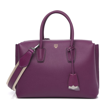MCM Grained Calfskin Medium Milla Tote Mystic Purple 1 of 9
