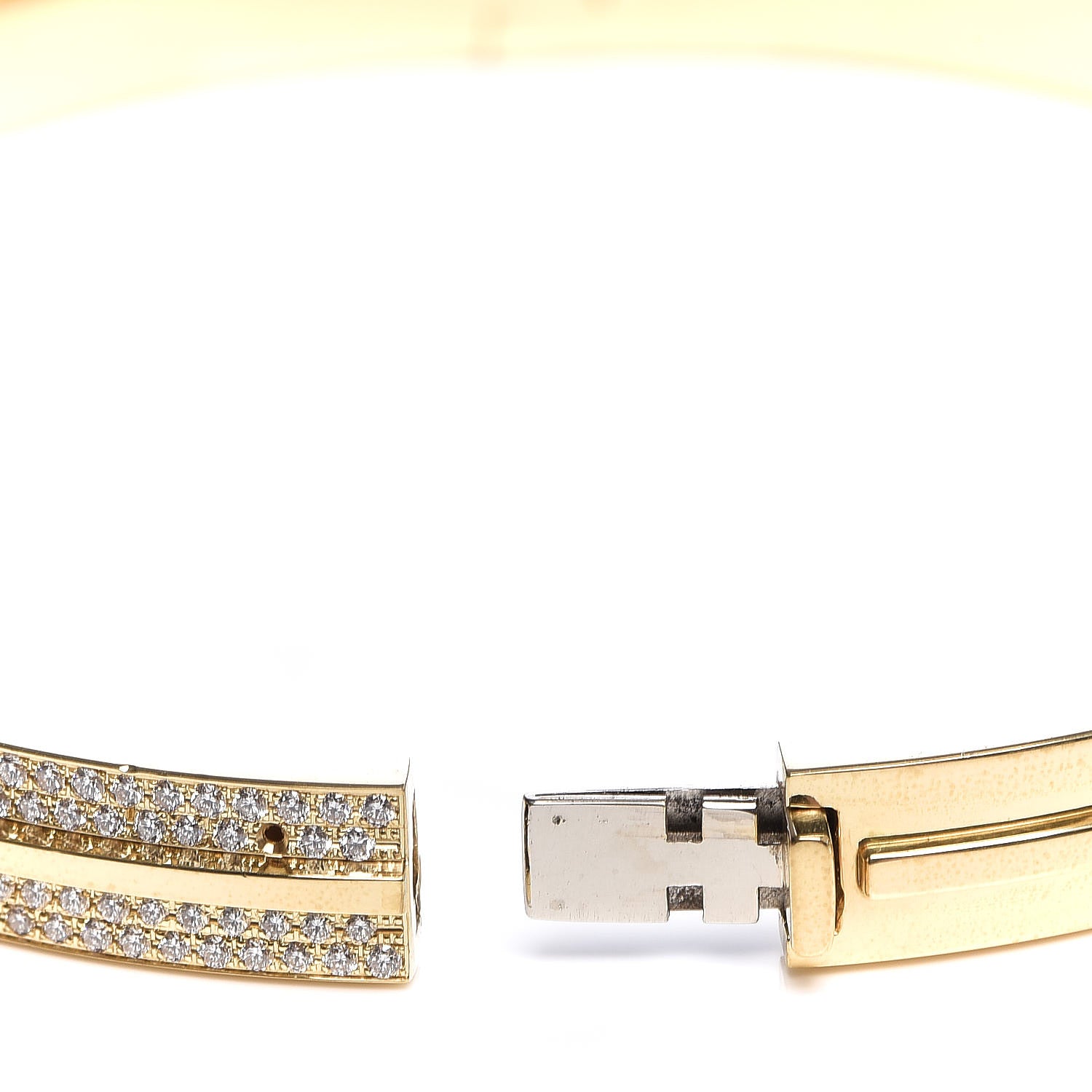Tiffany 18K Yellow Gold Diamond T Hinged Pave Bracelet 6 of 6