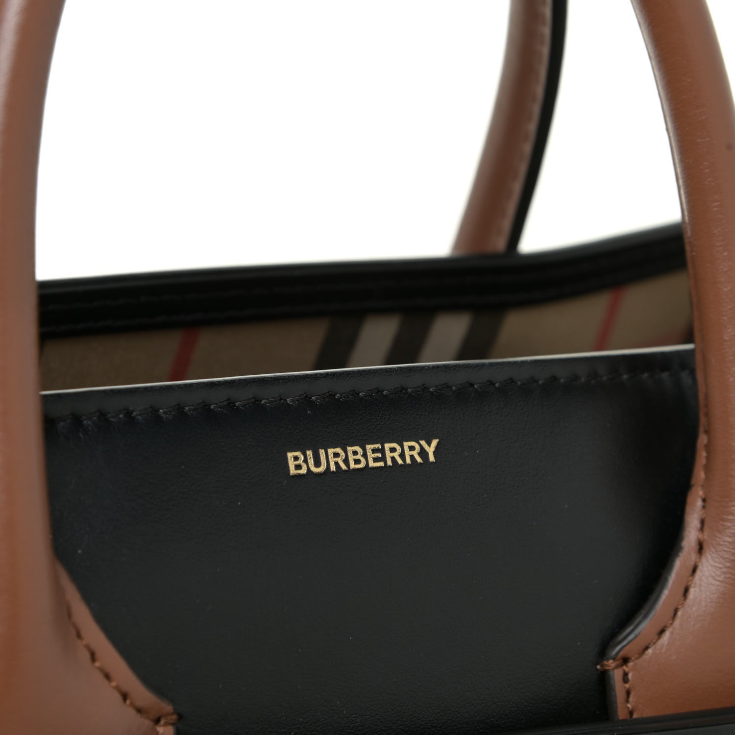 Burberry Soft Grain Calfskin Small Belt Bag Black Tan 16 of 22