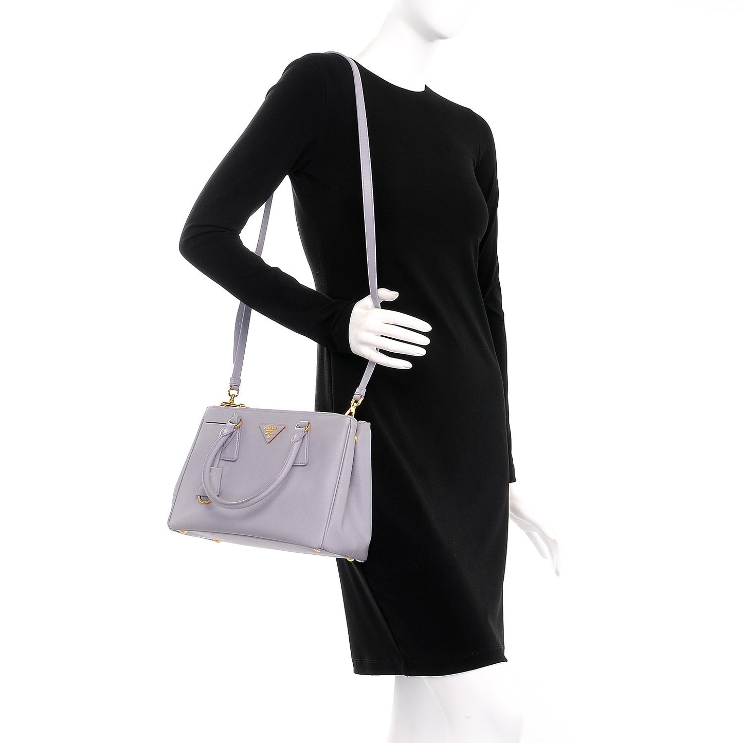 Saffiano Small Galleria Double Zip Tote Glicine