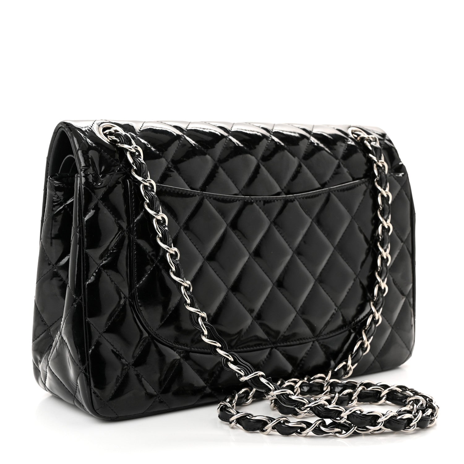 Chanel Patent Quilted Jumbo Double Flap Black 3 of 10