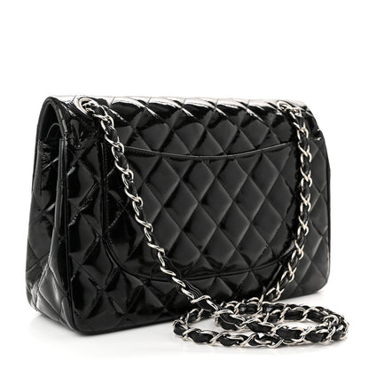 Chanel Patent Quilted Jumbo Double Flap Black 3 of 10