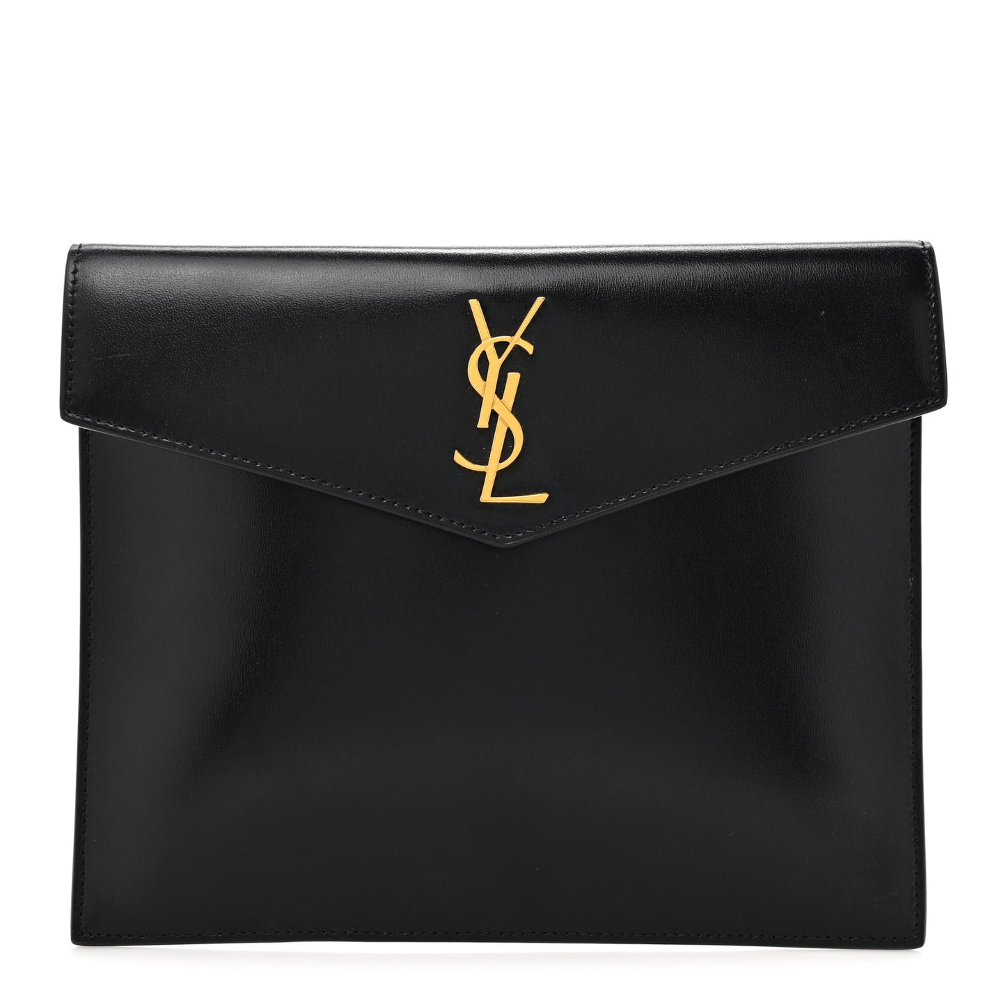 Smooth Shiny Calfskin Monogram Uptown Pouch Black