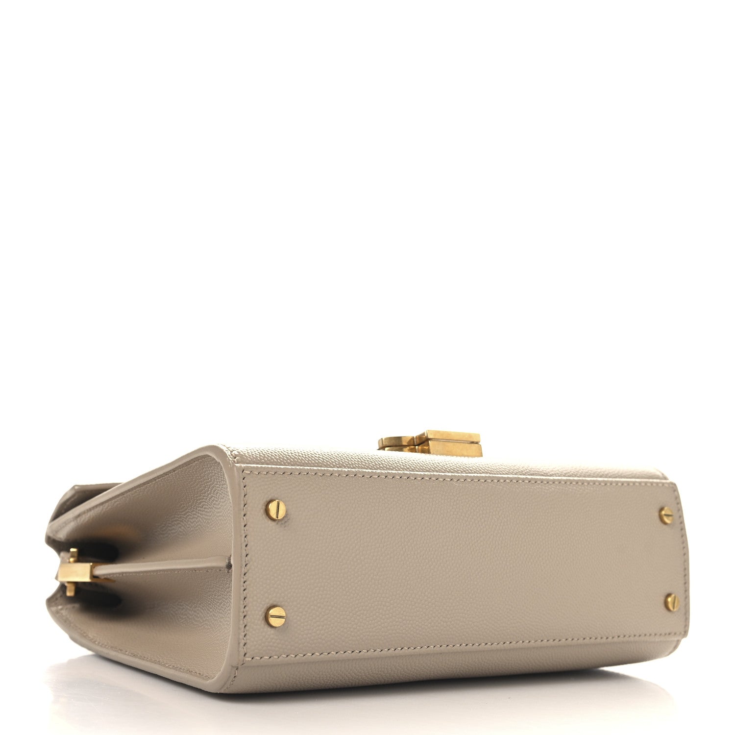 Saint Laurent Grain de Poudre Mini Classic Monogram Cassandra Top Handle Beige 4 of 9
