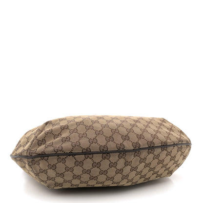 Gucci Monogram Web Medium Half Moon Hobo Dark Brown 4 of 15