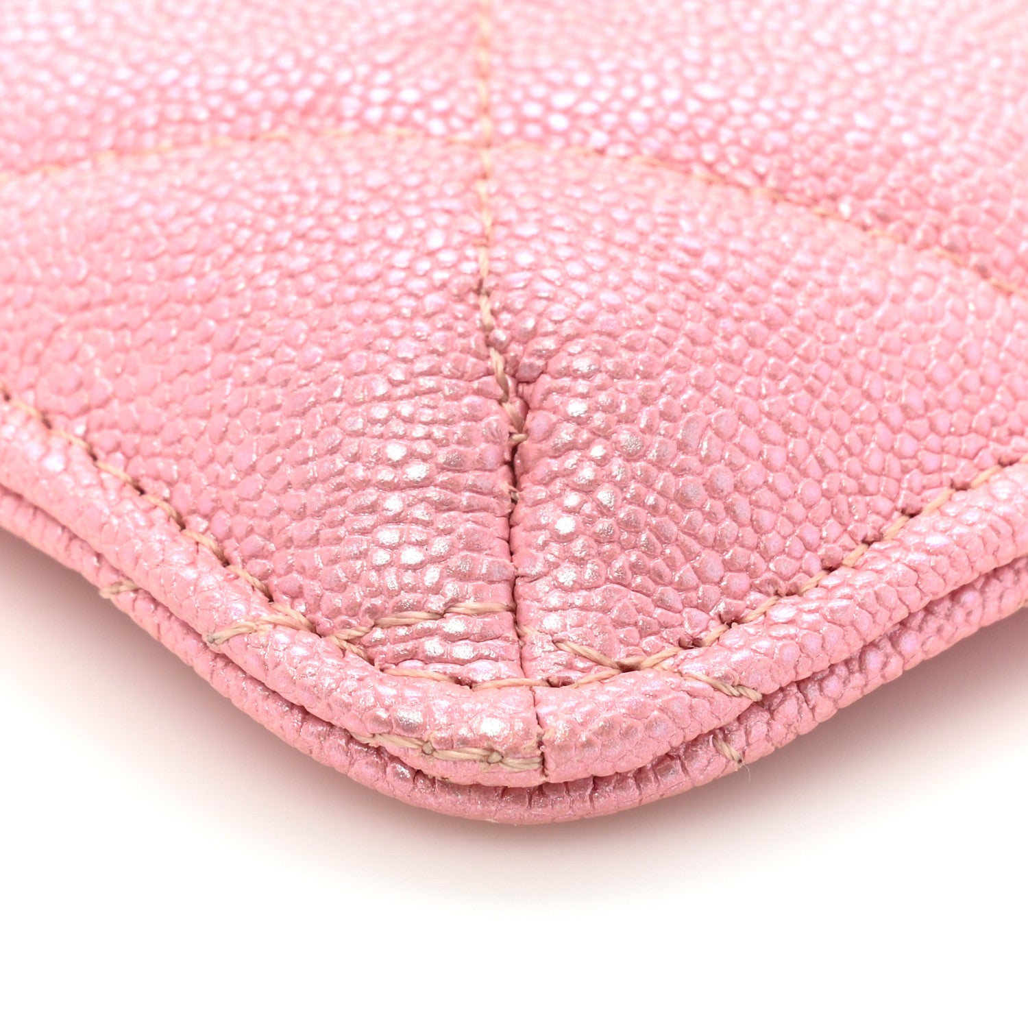 Chanel Iridescent Caviar Quilted Classic Flat Wallet Pouch Pink 9 of 11