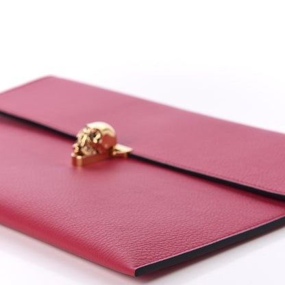 Alexander McQueen Calfskin Skull Envelope Clutch Fuchsia 7 of 9