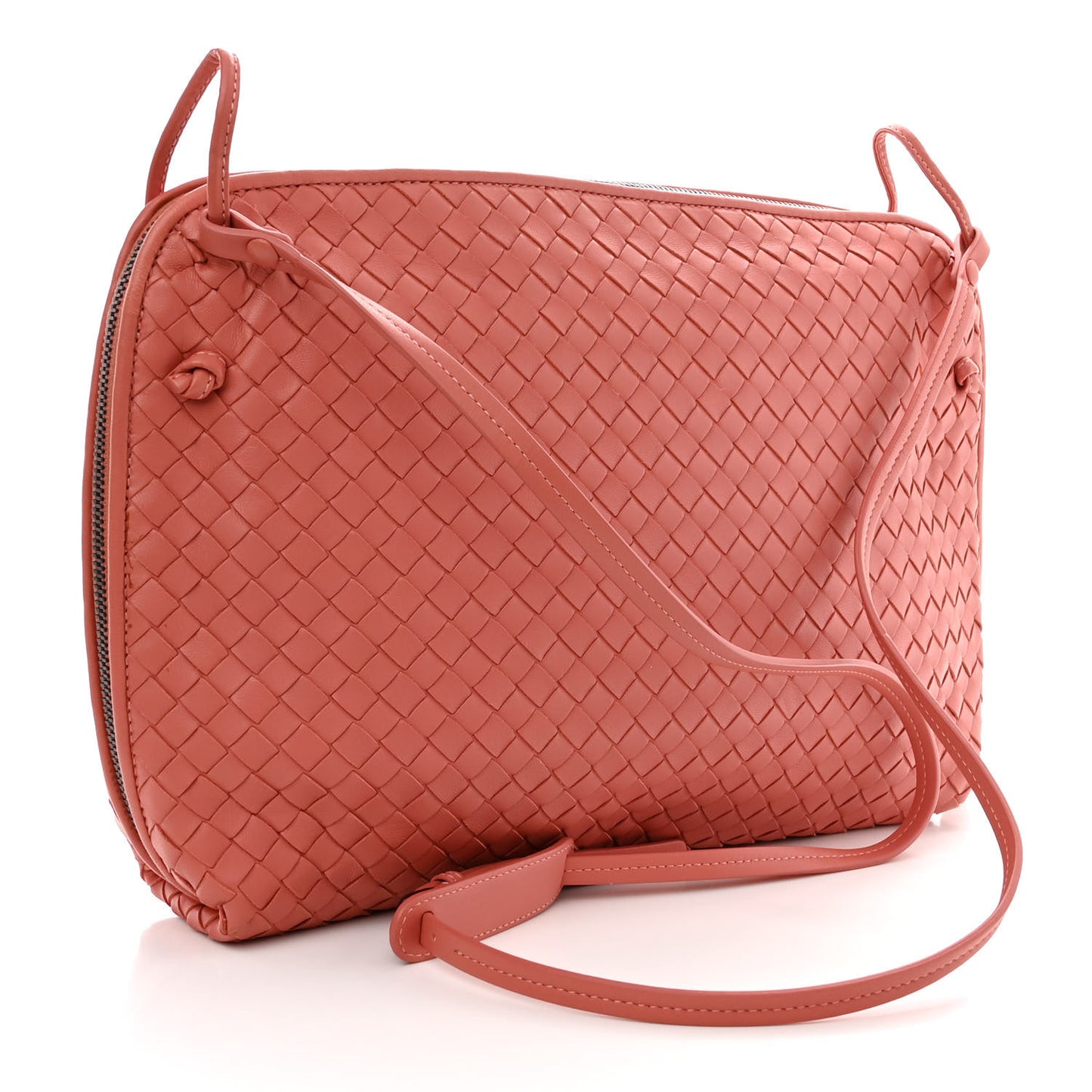 Nappa Intrecciato Large Nodini Crossbody Messenger Quarzo