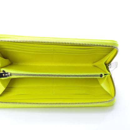 Saint Laurent Grain De Poudre Classic Zip Around Wallet Neon Yellow 5 of 9