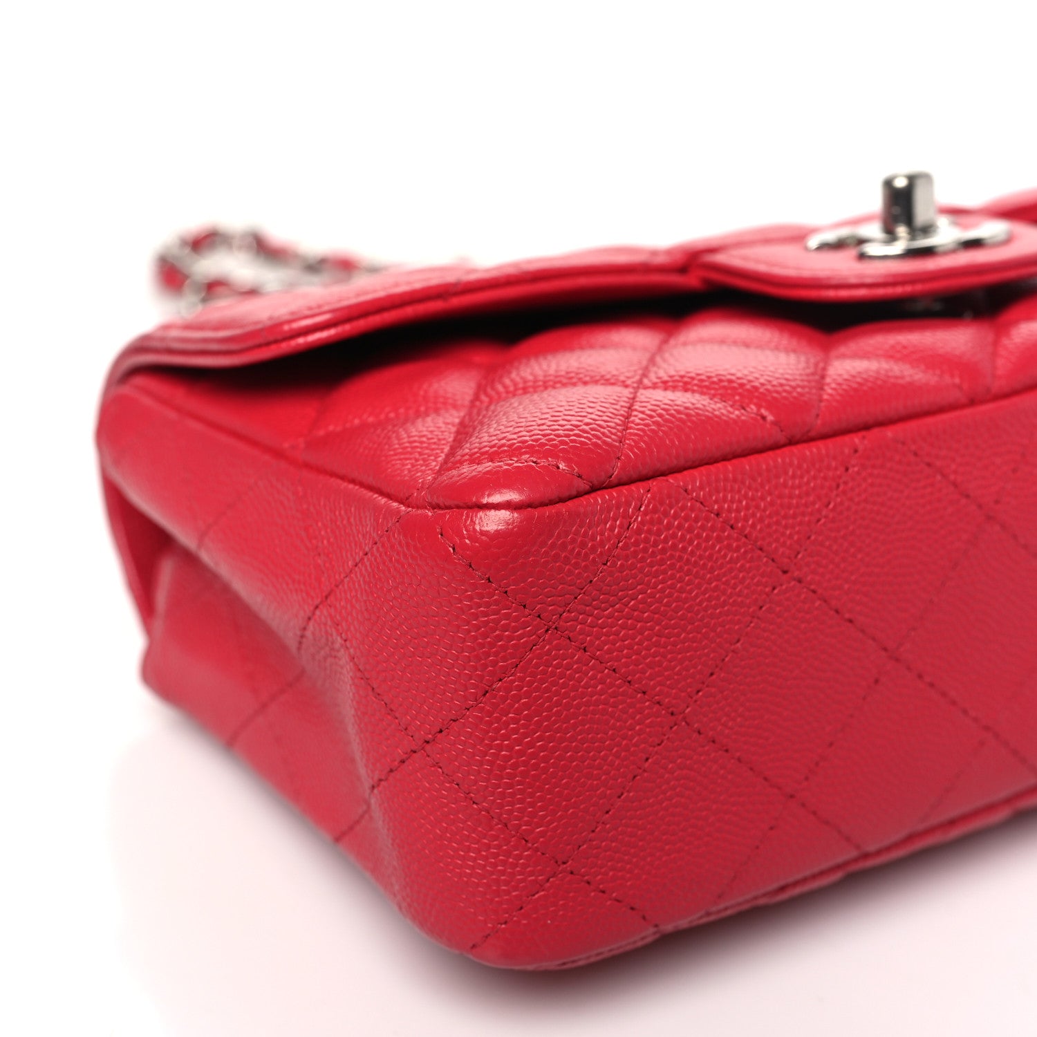 Chanel Caviar Quilted Mini Rectangular Flap Red 9 of 10