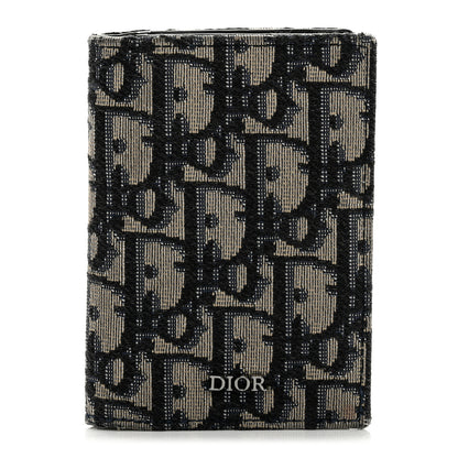 Christian Dior Oblique Bi-Fold Card Holder Blue 1 of 8