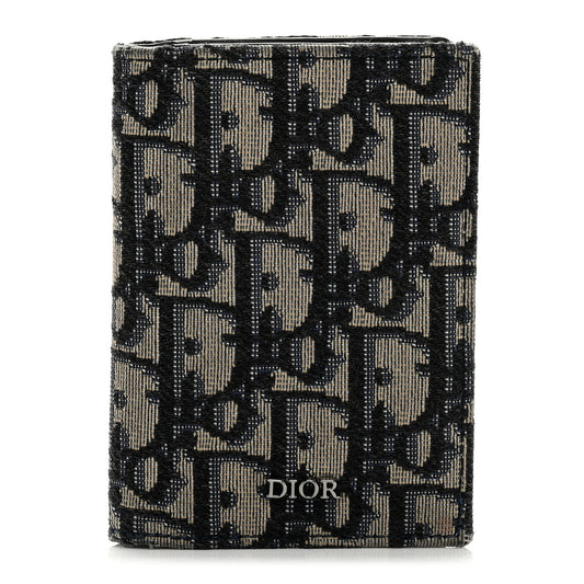 Oblique Bi-Fold Card Holder Blue