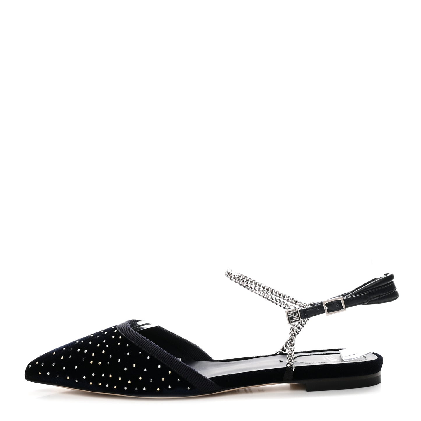 Velluto Studded Colibri Lite Slingback Ballerina Flats 38 Blue Notte
