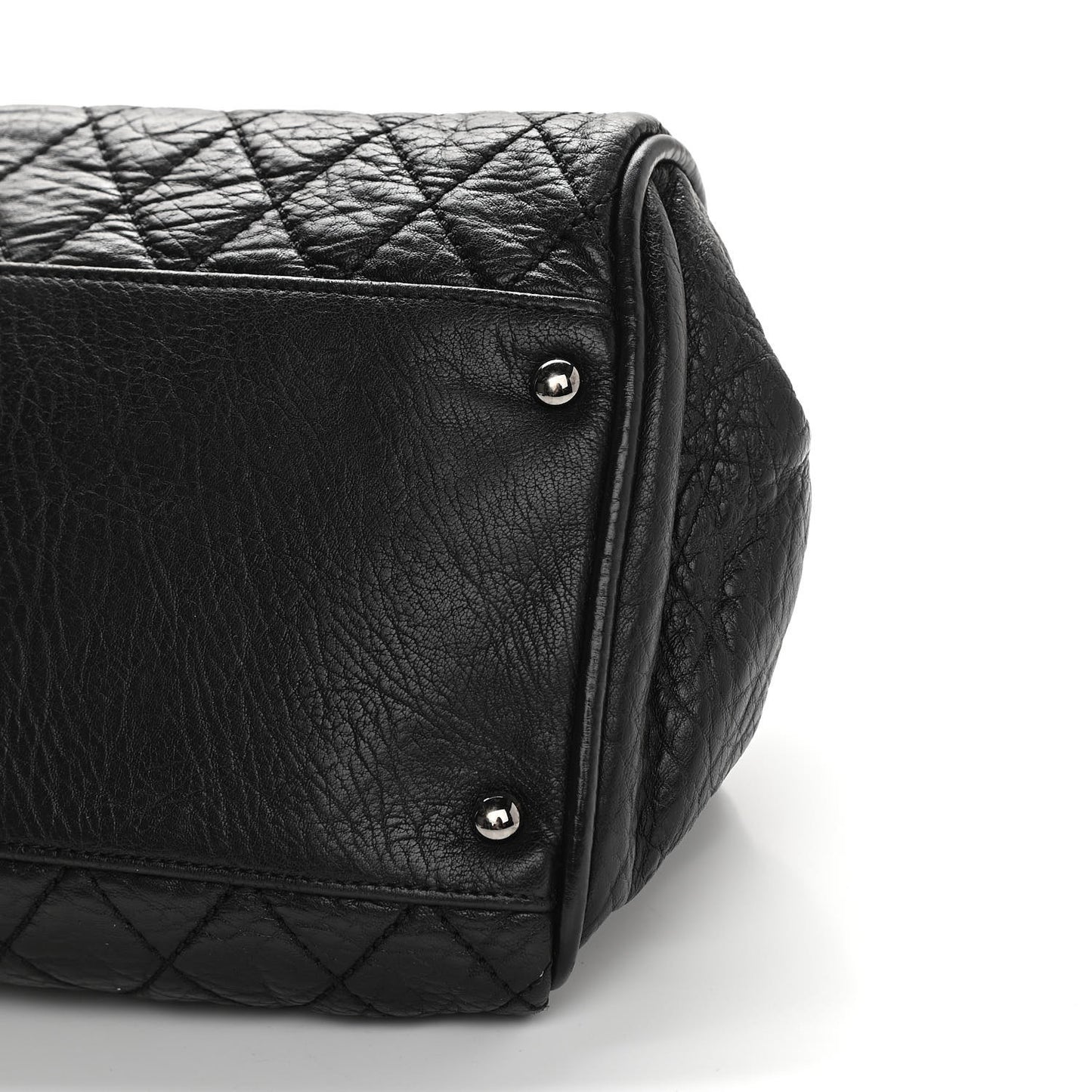 Distressed Lambskin Lady Braid Bowler Black