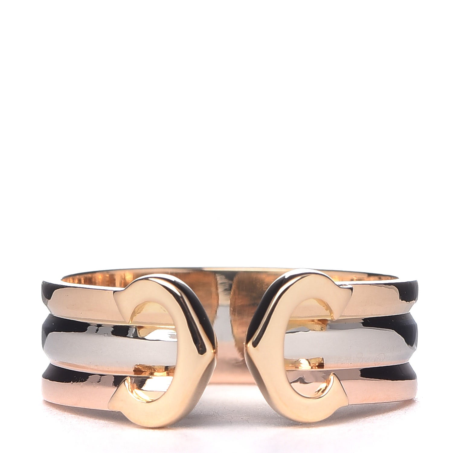 Cartier 18K Pink Yellow White Gold C De Ring 48 4.5 1 of 5