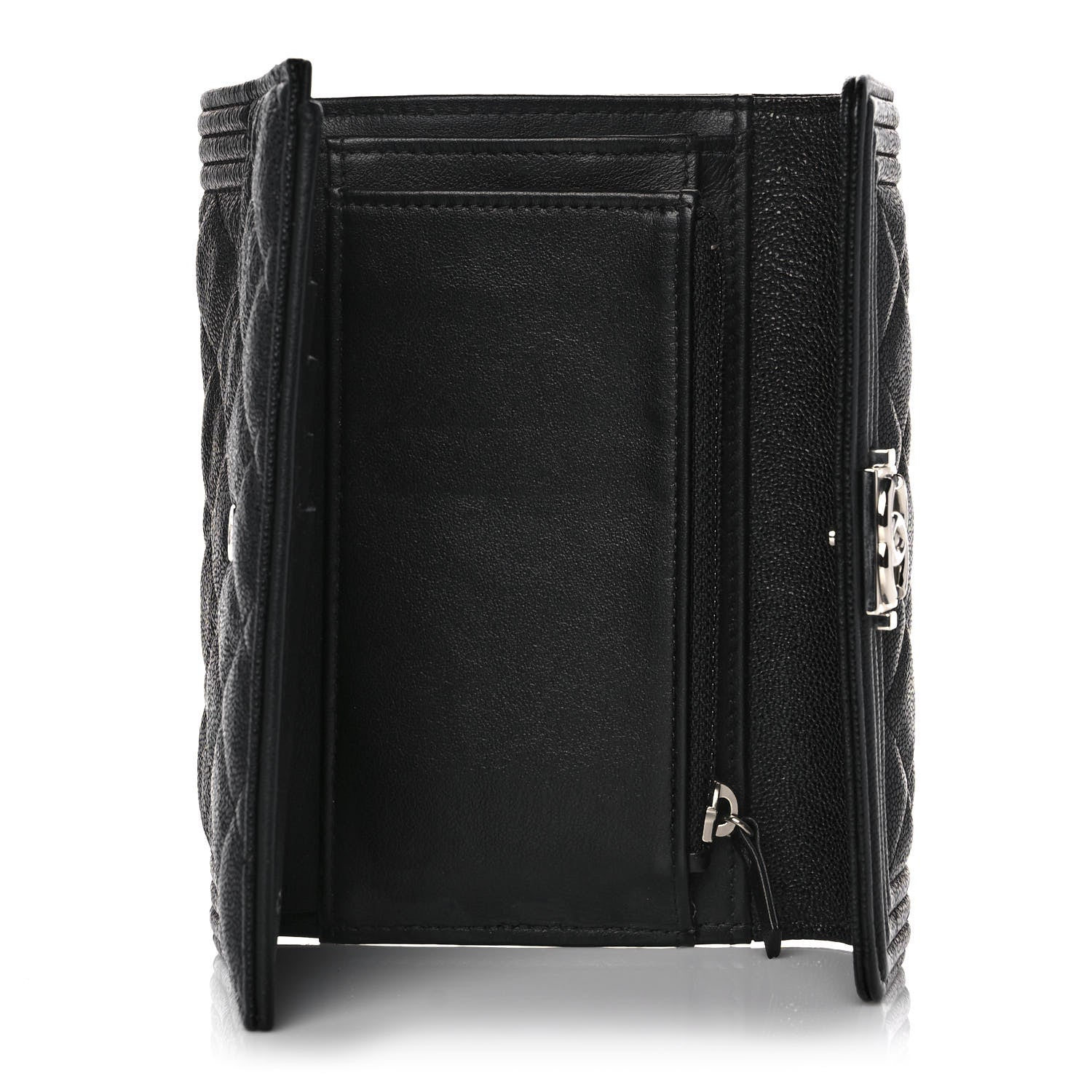 Chanel Caviar Quilted Medium Boy Flap Wallet Black 5 of 9