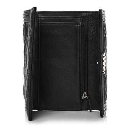 Chanel Caviar Quilted Medium Boy Flap Wallet Black 5 of 9
