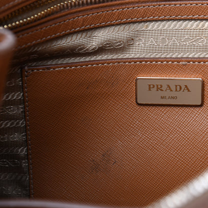 Prada Saffiano Medium Galleria Double Zip Tote Caramel 6 of 13