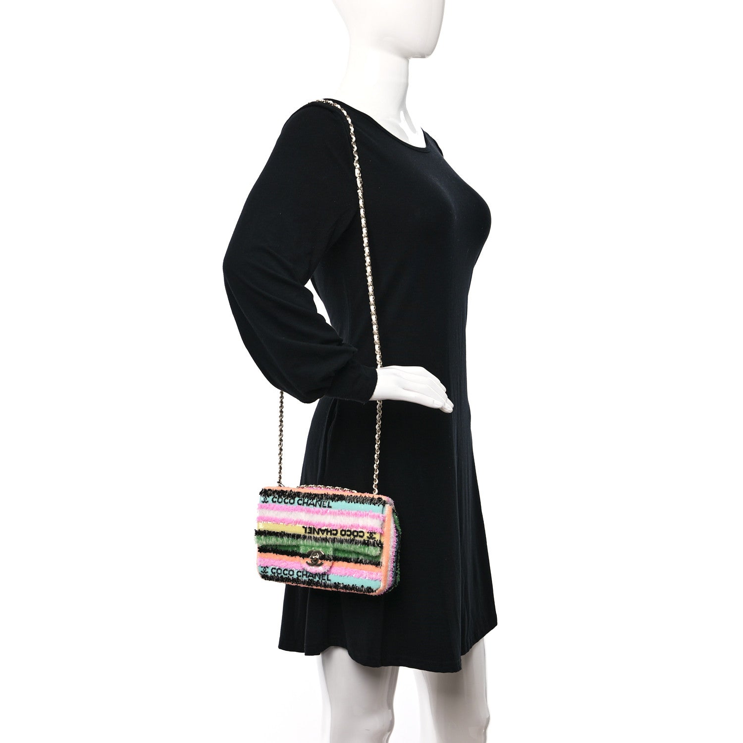 Chanel Sequin Logo Single Flap White Multicolor 2 of 12