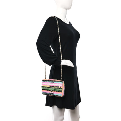 Chanel Sequin Logo Single Flap White Multicolor 2 of 12