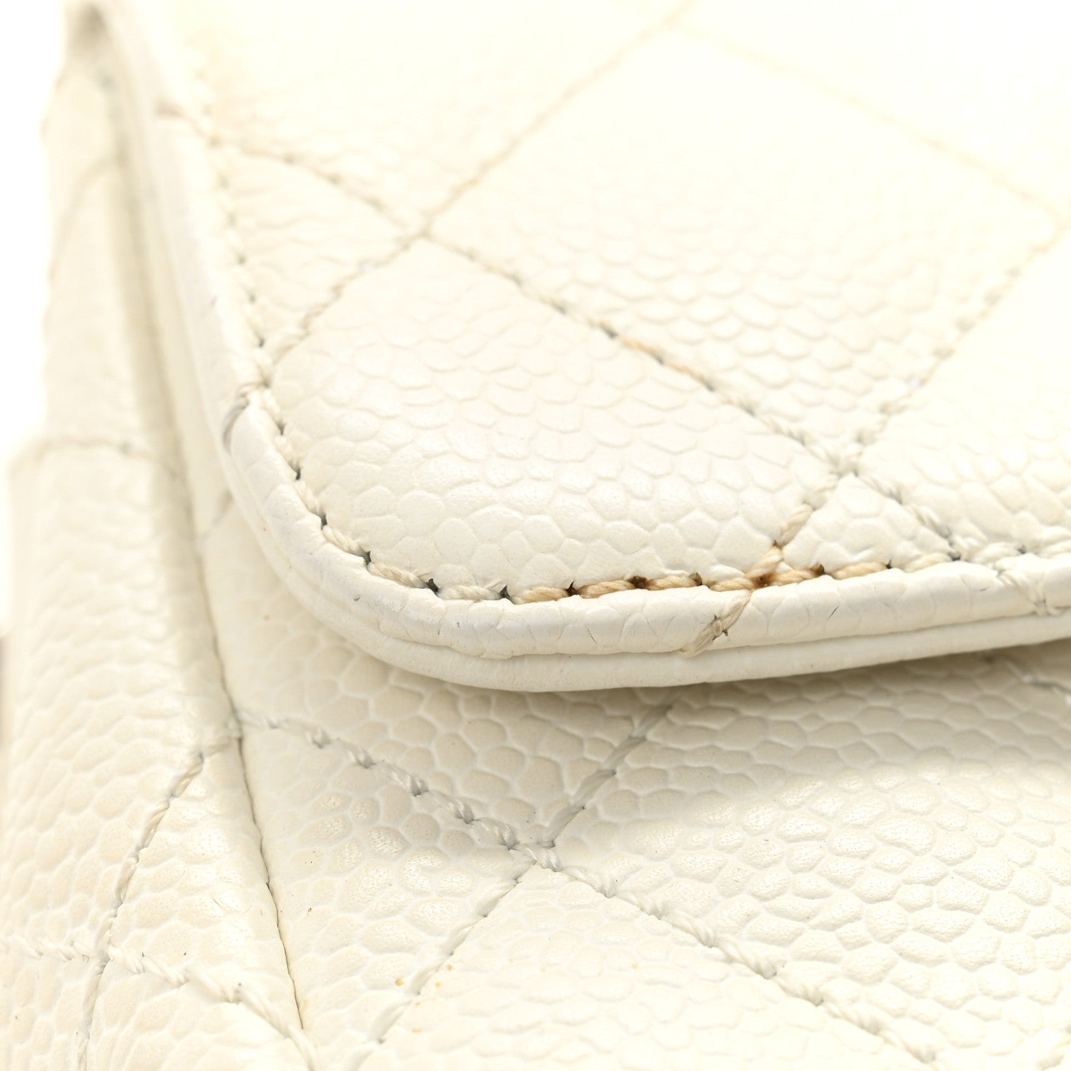 Chanel Caviar Quilted East West Flap White 13 of 16