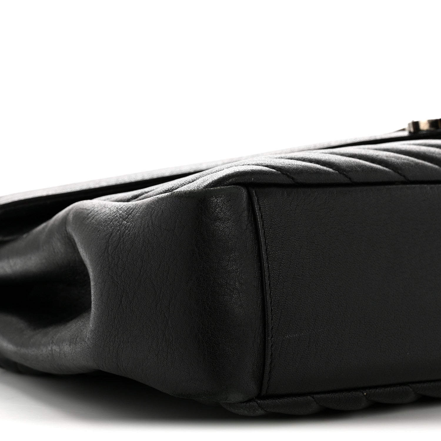 Saint Laurent Sheepskin Matelasse Chevron Monogram Large College Satchel Black 9 of 14