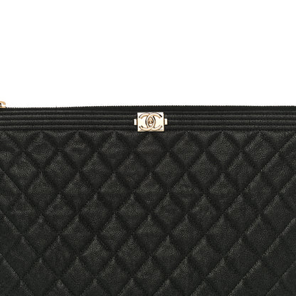 Chanel Caviar Quilted Medium Boy Cosmetic Case Black 8 of 11