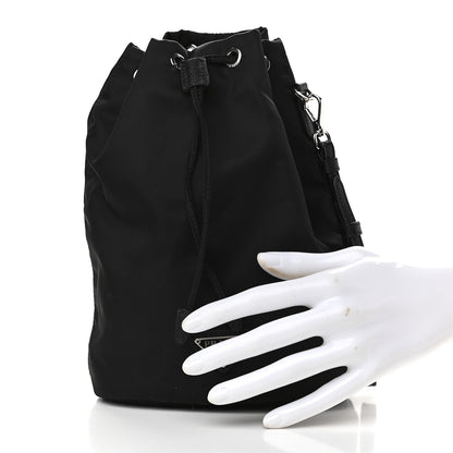 Prada Saffiano Tessuto Nylon Vela Bucket Wristlet Black 3 of 9