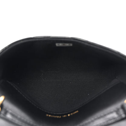 Chanel Lambskin Enamel Quilted Coco Hearts Clutch With Chain Black 5 of 12