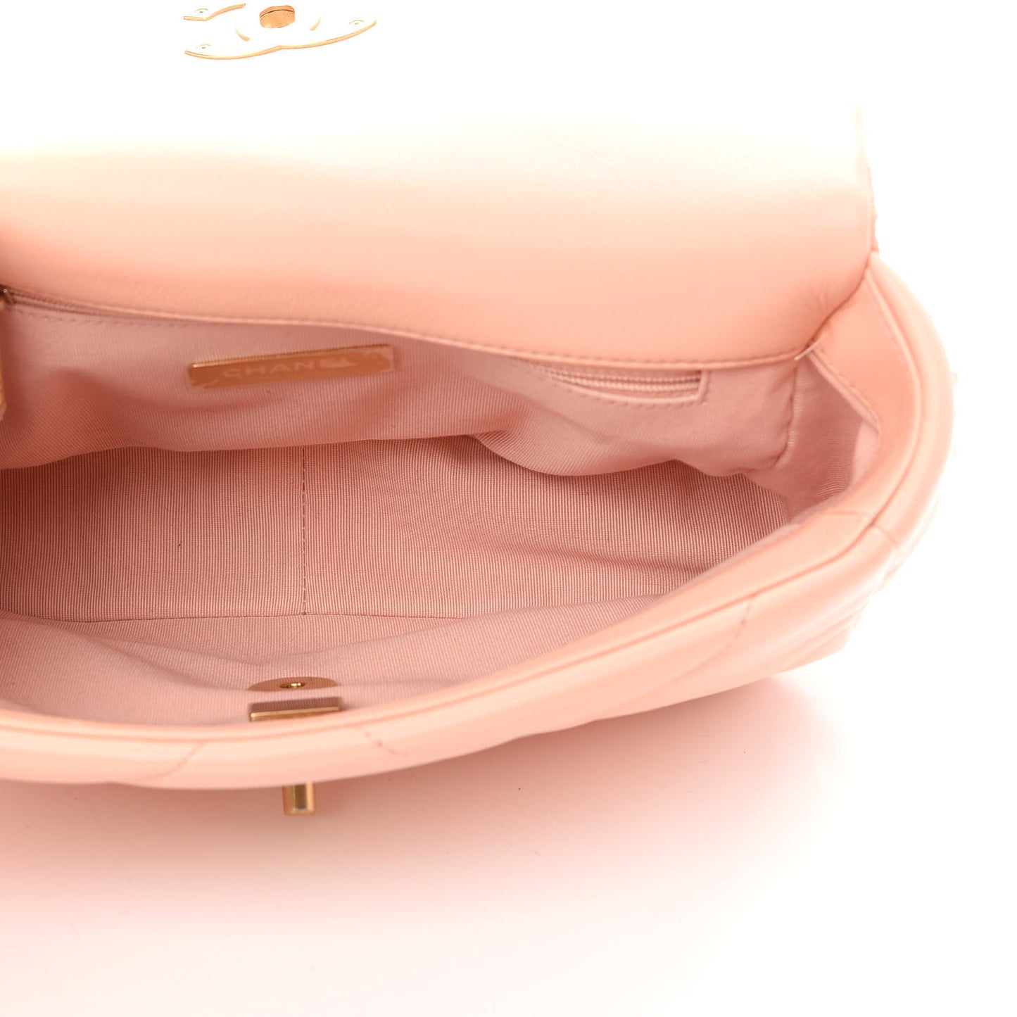 Goatskin Quilted Medium Chanel 19 Flap Light Pink