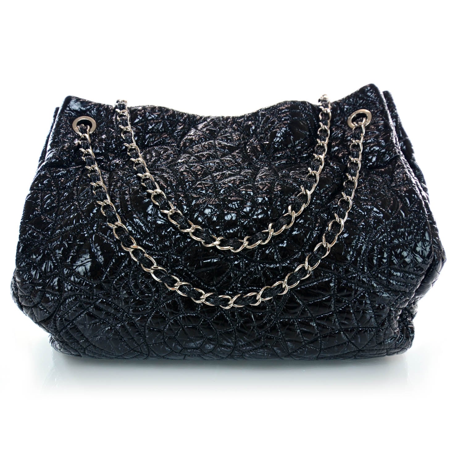 Chanel Vinyl Graphic Edge Tote Black 3 of 9