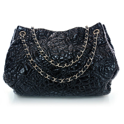 Chanel Vinyl Graphic Edge Tote Black 3 of 9