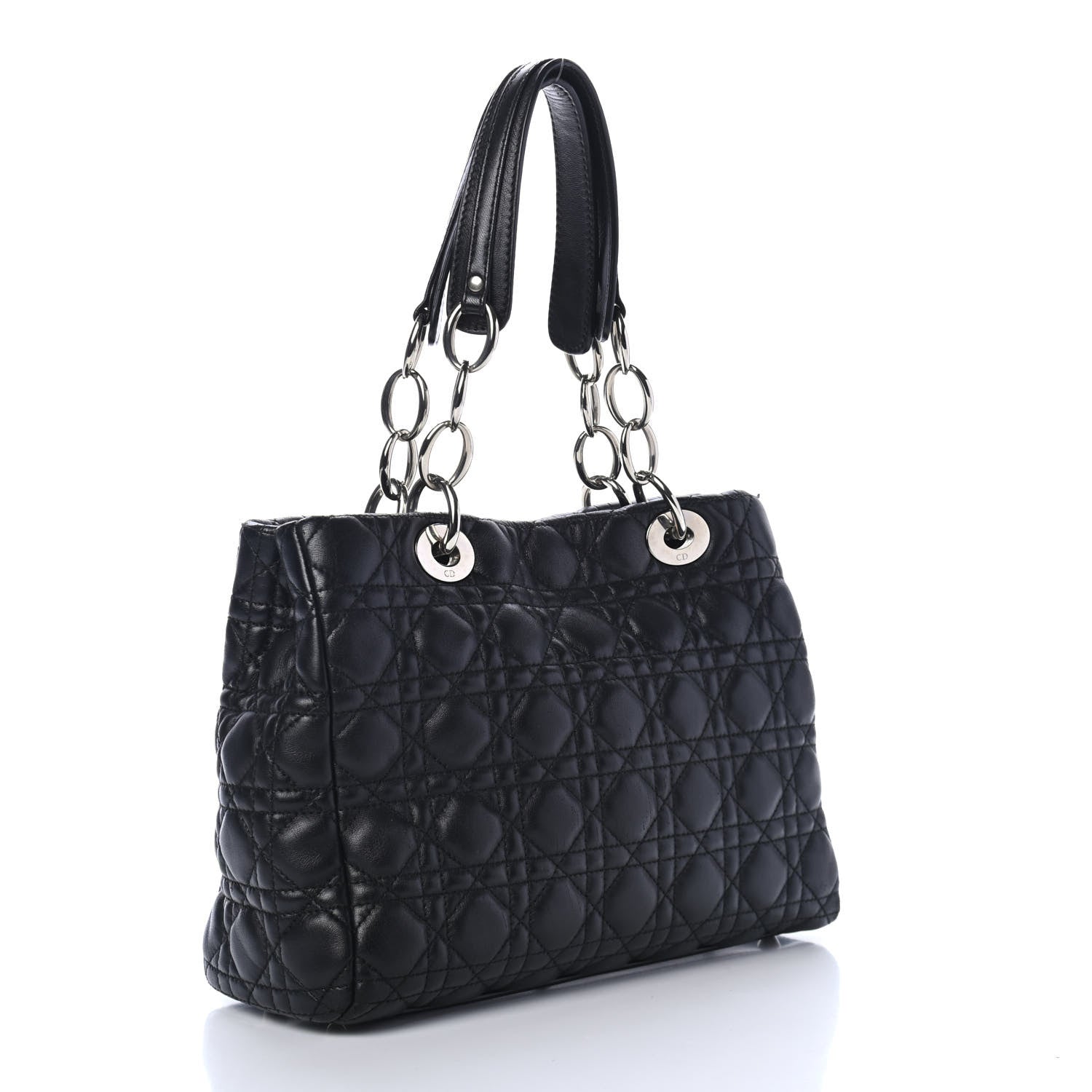 Christian Dior Lambskin Cannage Small Dior Soft Shopping Tote Black 2 of 4
