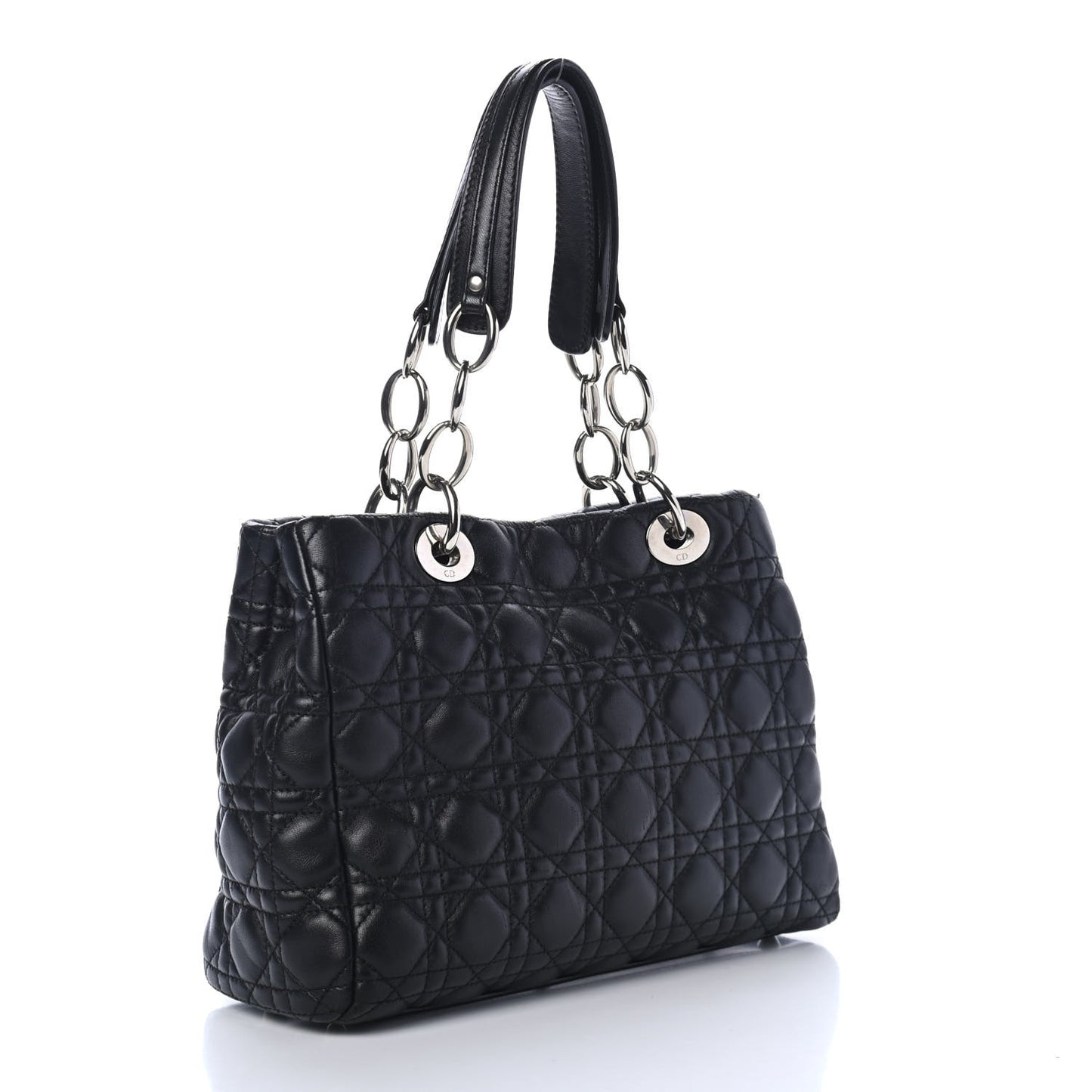 Lambskin Cannage Small Dior Soft Shopping Tote Black