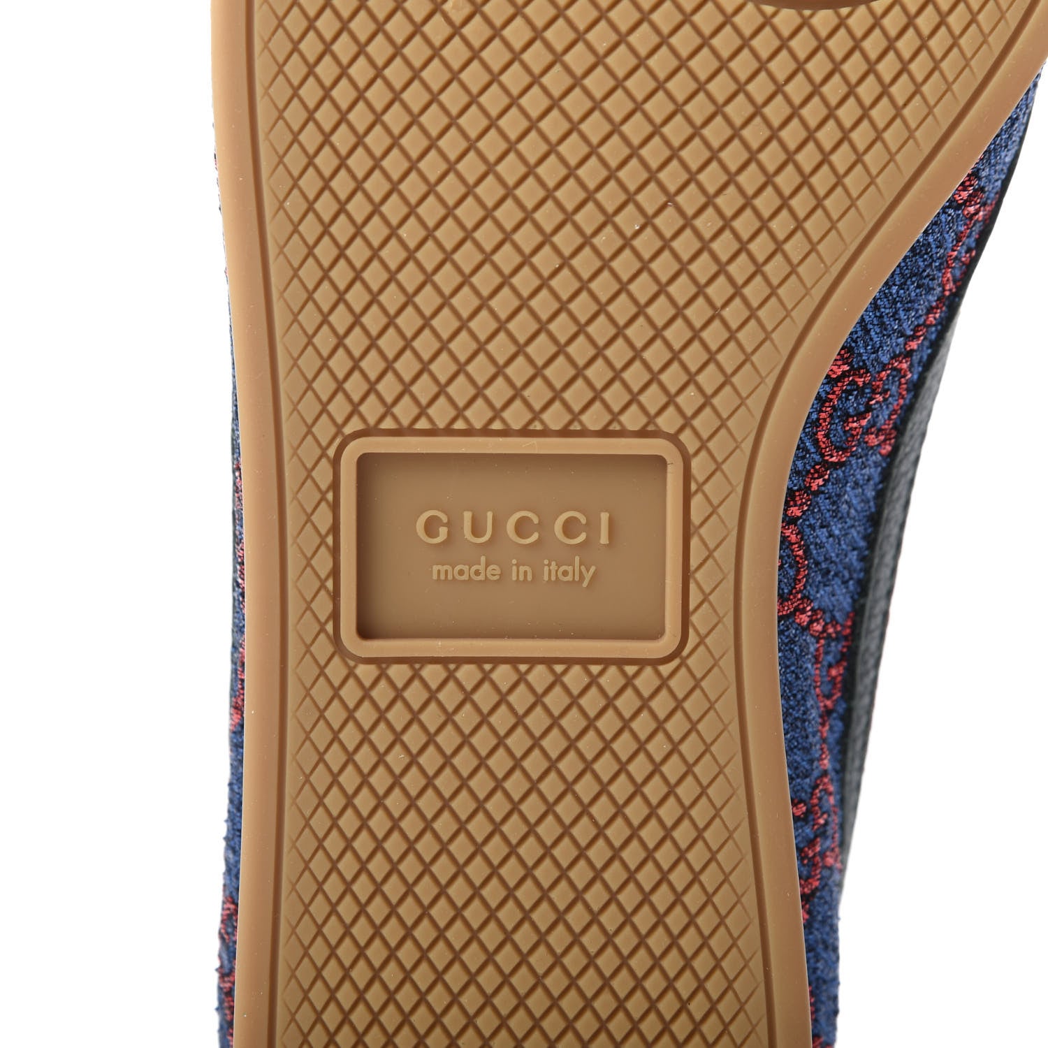 Gucci Lurex Calfskin Web GG Monogram Womens Falacer Sneakers 38.5 Iridescent Blue Iridescent Red Silver 8 of 9