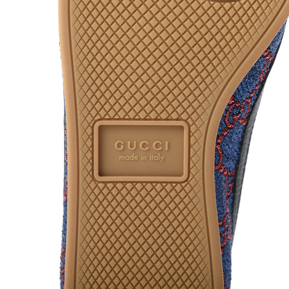 Gucci Lurex Calfskin Web GG Monogram Womens Falacer Sneakers 38.5 Iridescent Blue Iridescent Red Silver 8 of 9