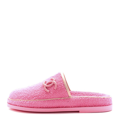 Chanel Fabric Lambskin Stitched Resin CC Mules 38 Pink Light Pink 1 of 9