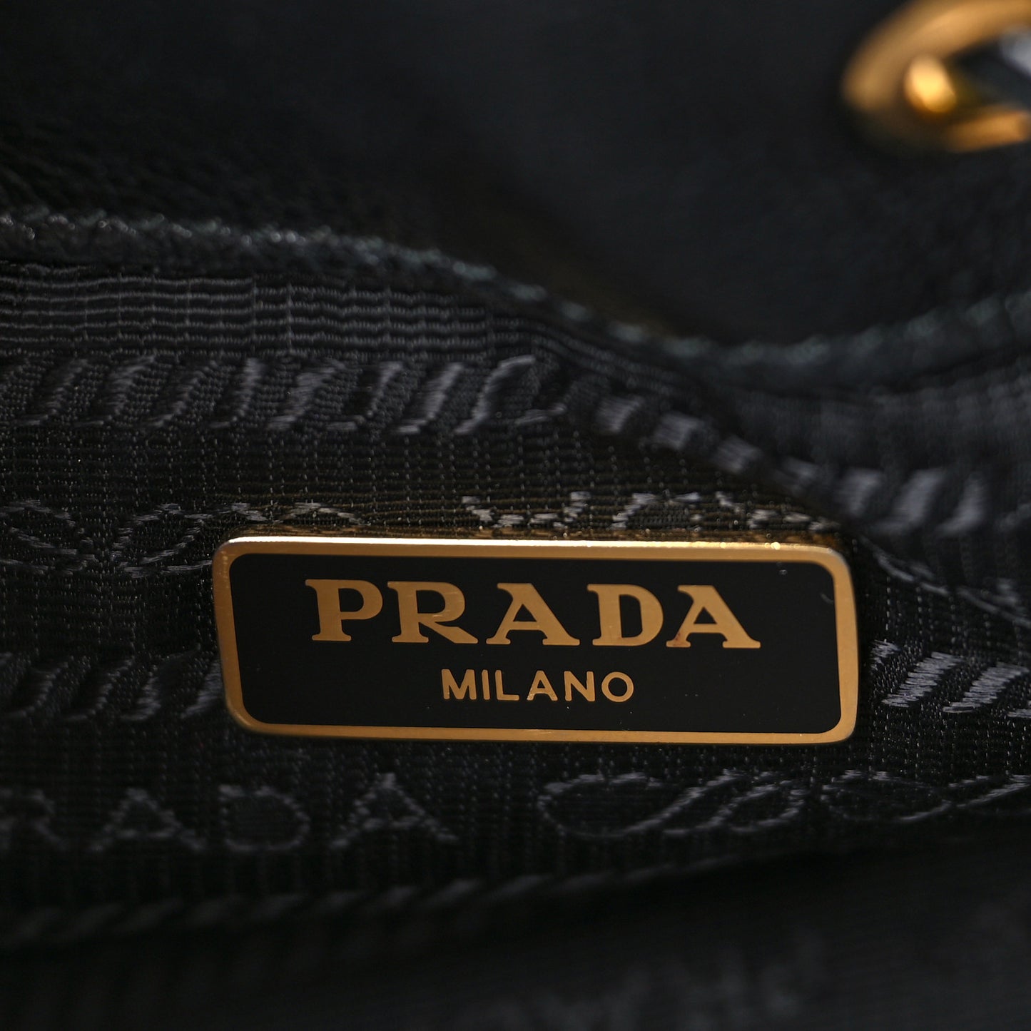 Glace Calfskin Embossed Secchiello Bucket Bag Black