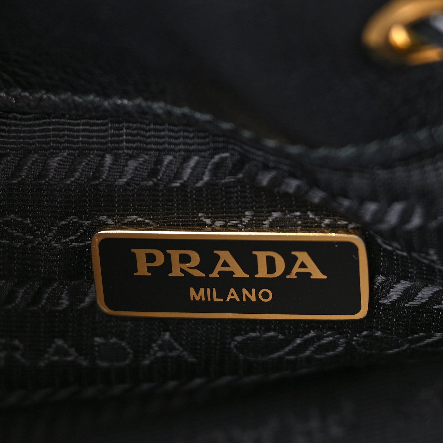 Prada Glace Calfskin Embossed Secchiello Bucket Bag Black 6 of 9