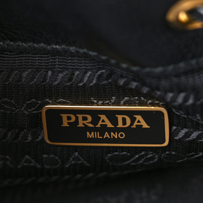 Prada Glace Calfskin Embossed Secchiello Bucket Bag Black 6 of 9