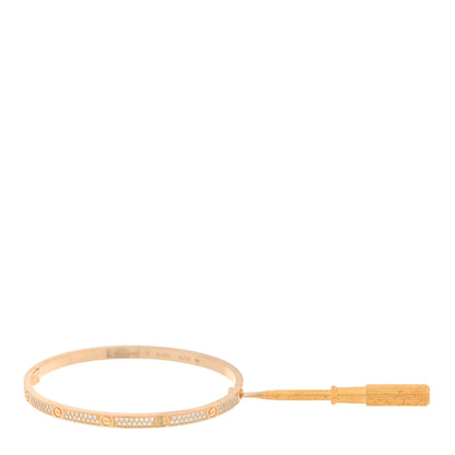 Cartier 18K Yellow Gold Diamond Small LOVE Paved Bracelet 17 3 of 7