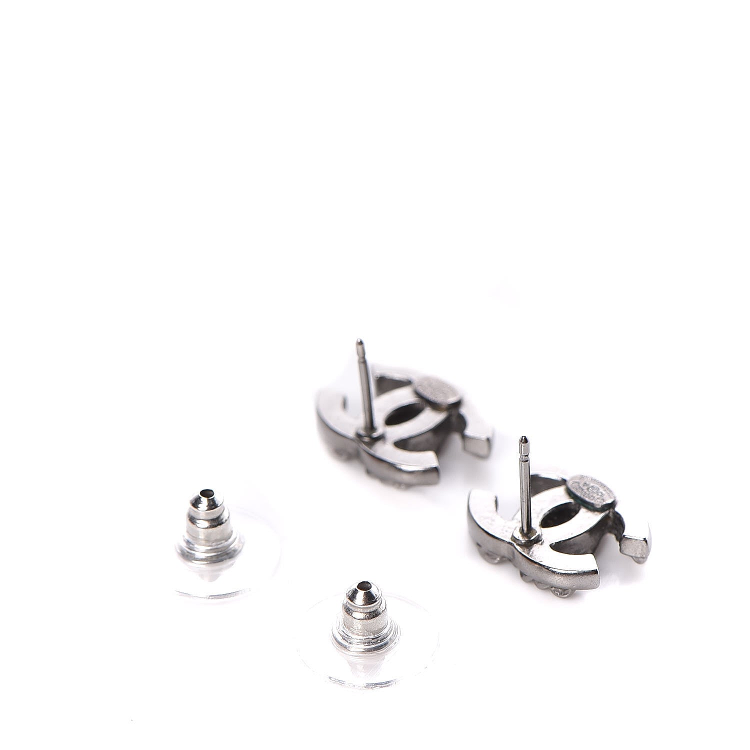 Chanel Ruthenium CC Chain Earrings 3 of 4